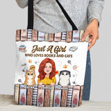 Love Books And Cats - Personalized Book Tote Bag