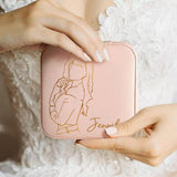 Custom Line Drawing - gift for grandma, mom, aunt, daughter, sister, granddaughter, wife, girlfriend - Personalized Jewelry Box