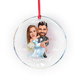 Merry And Married - Personalized Husband And Wife Transparent Ornament