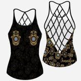 Namastay Away Hamsa Hands - Personalized Yoga Cross Tank Top