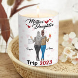 Mother Daughter Trip - Personalized Mother Candle With Wooden Lid