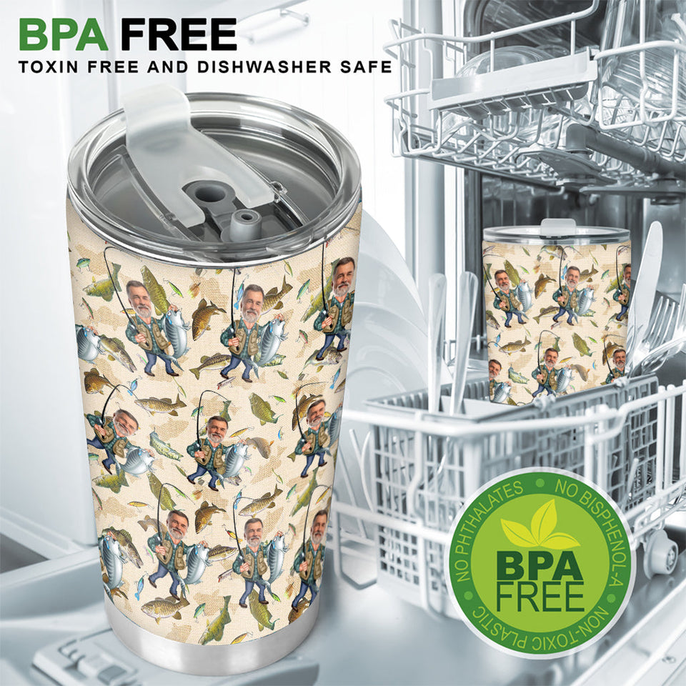 Photo Inserted Funny Fishing - Personalized Fishing Tumbler