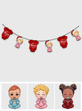 Baby 1st Christmas - Gift for Newborn - Personalized 6 Pieces Garland