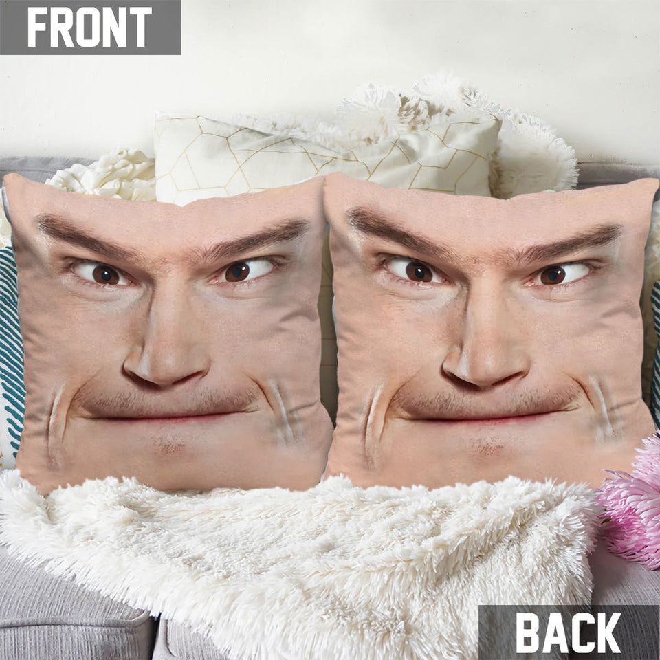 Funny Face Zoom In - Personalized Throw Pillow