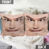Funny Face Zoom In - Personalized Throw Pillow
