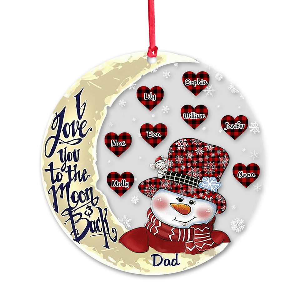 I Love You To The Moon - Gift for grandma, grandpa, mom, dad - Personalized Ornament