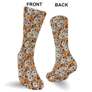 Customizable Printed Face Socks - Personalized Dog Socks