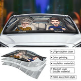 Adventure Awaits - Husband And Wife gift for wife, husband, girlfriend, boyfriend, mom, dad - Personalized Car Sunshade