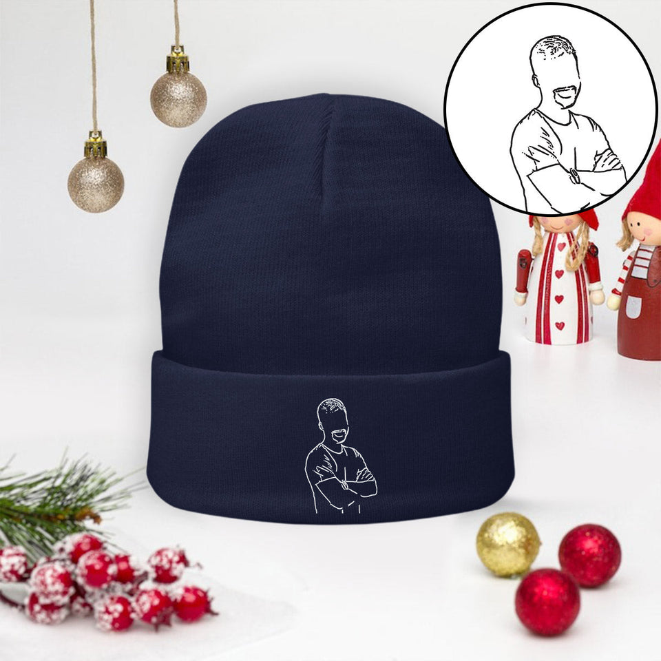 Custom Photo - Personalized Uncle Embroidered Beanie