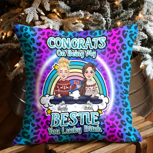 Congrats On Being My Beties - Gift for friend - Personalized Throw Pillow