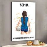 Just A Girl Who Loves Volleyball - Personalized Volleyball Canvas And Poster