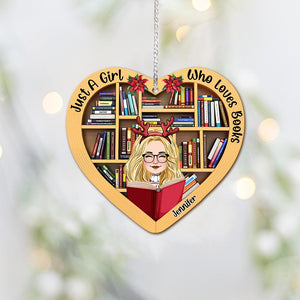 Just A Girl Who Loves Book - Personalized Book Ornament