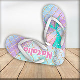 Mermaid In The Ocean - Personalized Sea Lover Flip Flops