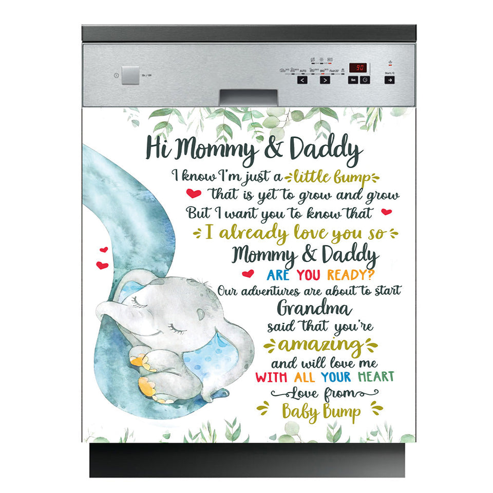 Love From Baby Bump - Personalized Mother Dishwasher Cover