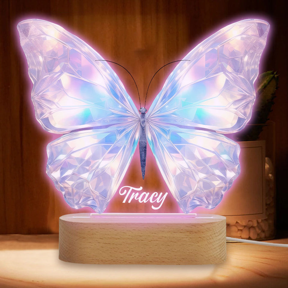Beautiful Butterfly - Personalized Butterfly Shaped Plaque Light Base