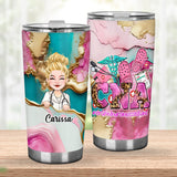 Nurse Life Pink Leopard Turquoise Blue - Personalized Nurse Tumbler