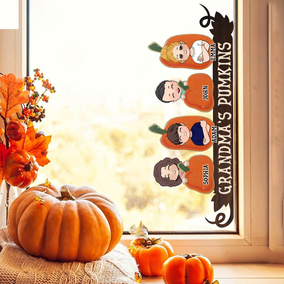 Grandma's Pumpkin - Personalized Grandma Decal Die Cut