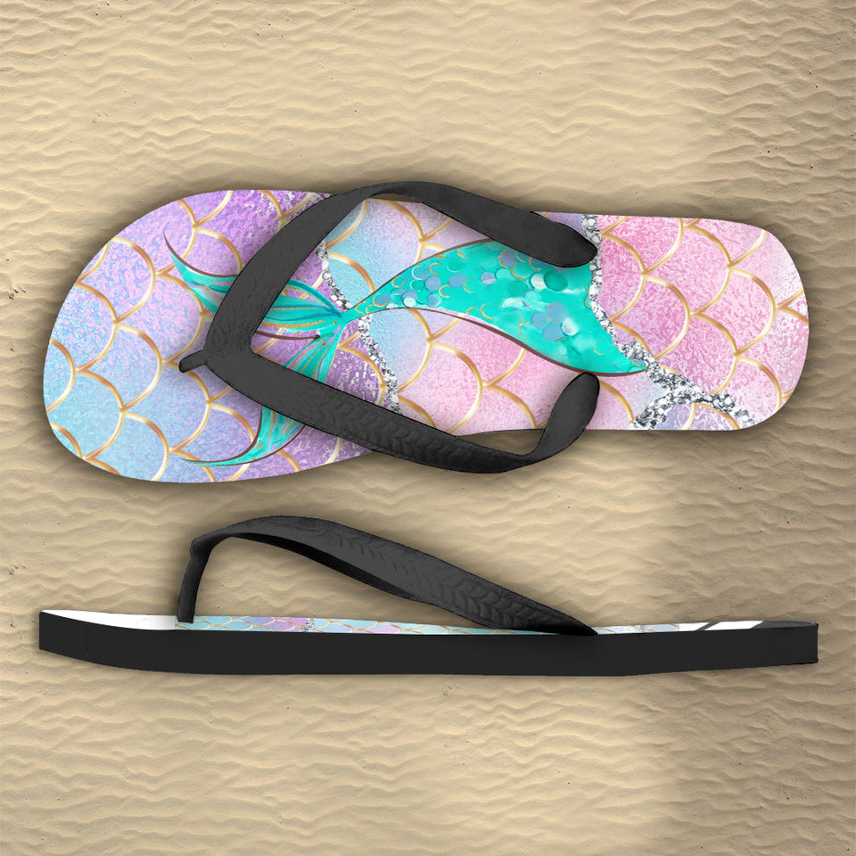 Mermaid In The Ocean - Personalized Sea Lover Flip Flops