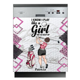 Golf Instruction - Golf gift for her, girlfriend, wife, daughter - Personalized Dishwasher Cover