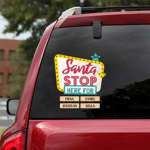 Santa Stop Here For - Personalized Grandma Decal Die Cut