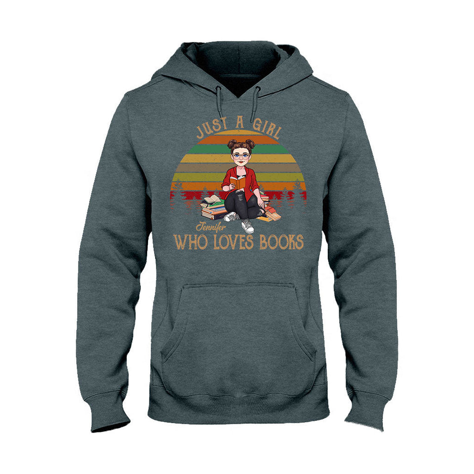 Just A Girl Who Loves Book - Personalized Book T-shirt & Hoodie