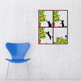 Cat Knock Over Christmas Tree - Personalized Black Cat Decal Full