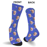 Custom Face Party Pattern - Personalized Grandpa Socks