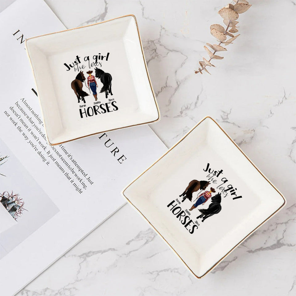 Just A Girl Who Loves Horses - Personalized Horse Jewelry Dish