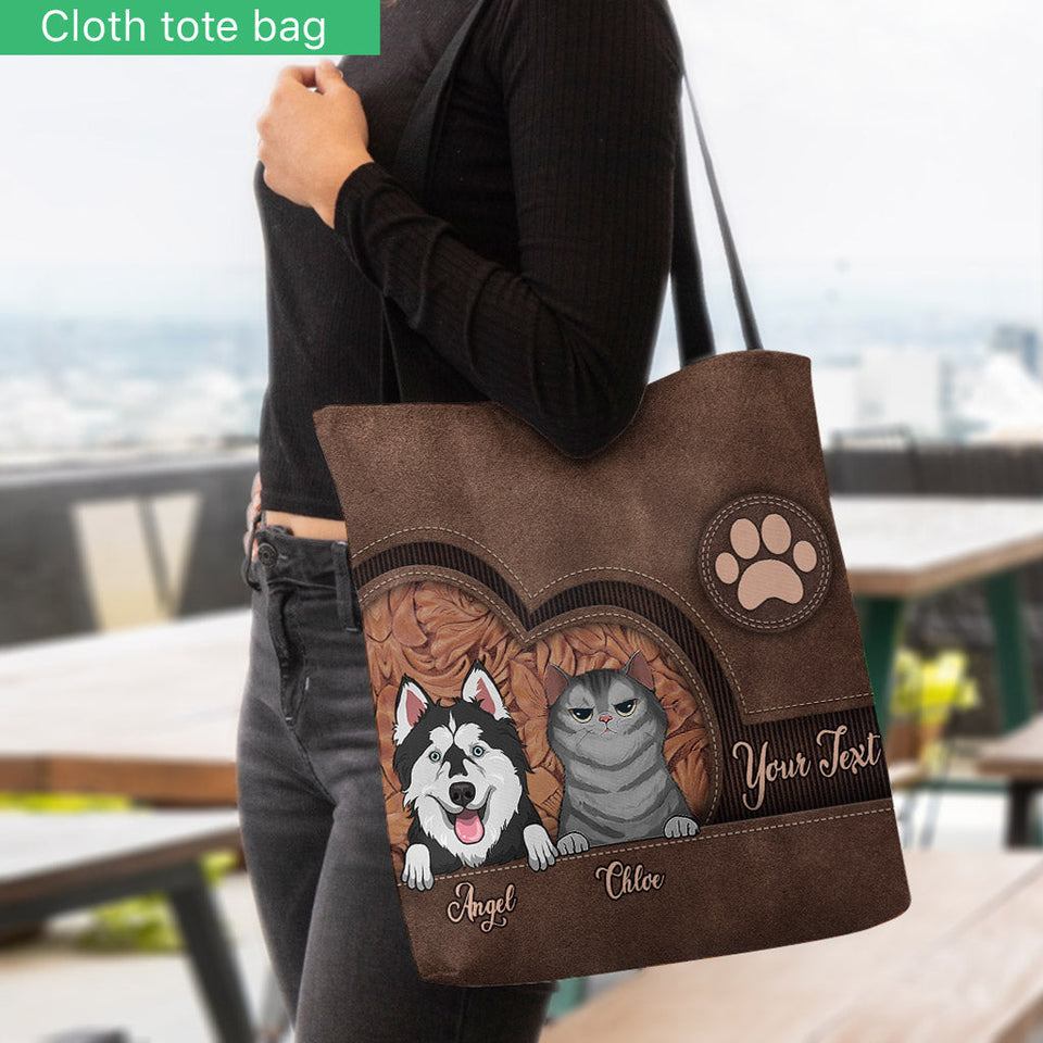 Dog Cat Personalized Cap - Gift for dog lovers, dog lover, cat lover - Personalized Tote Bag