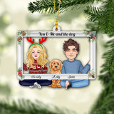 You & Me And The Dogs - Personalized Couple Ornament