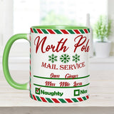 North Pole Mail Service - Personalized Dog Accent Mug