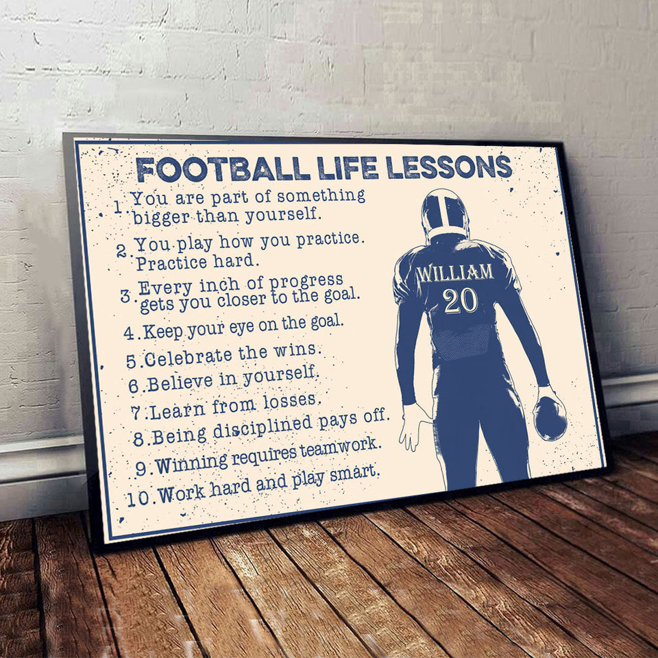 Football Life Lesson - Personalized Football Canvas And Poster