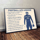Football Life Lesson - Personalized Football Canvas And Poster