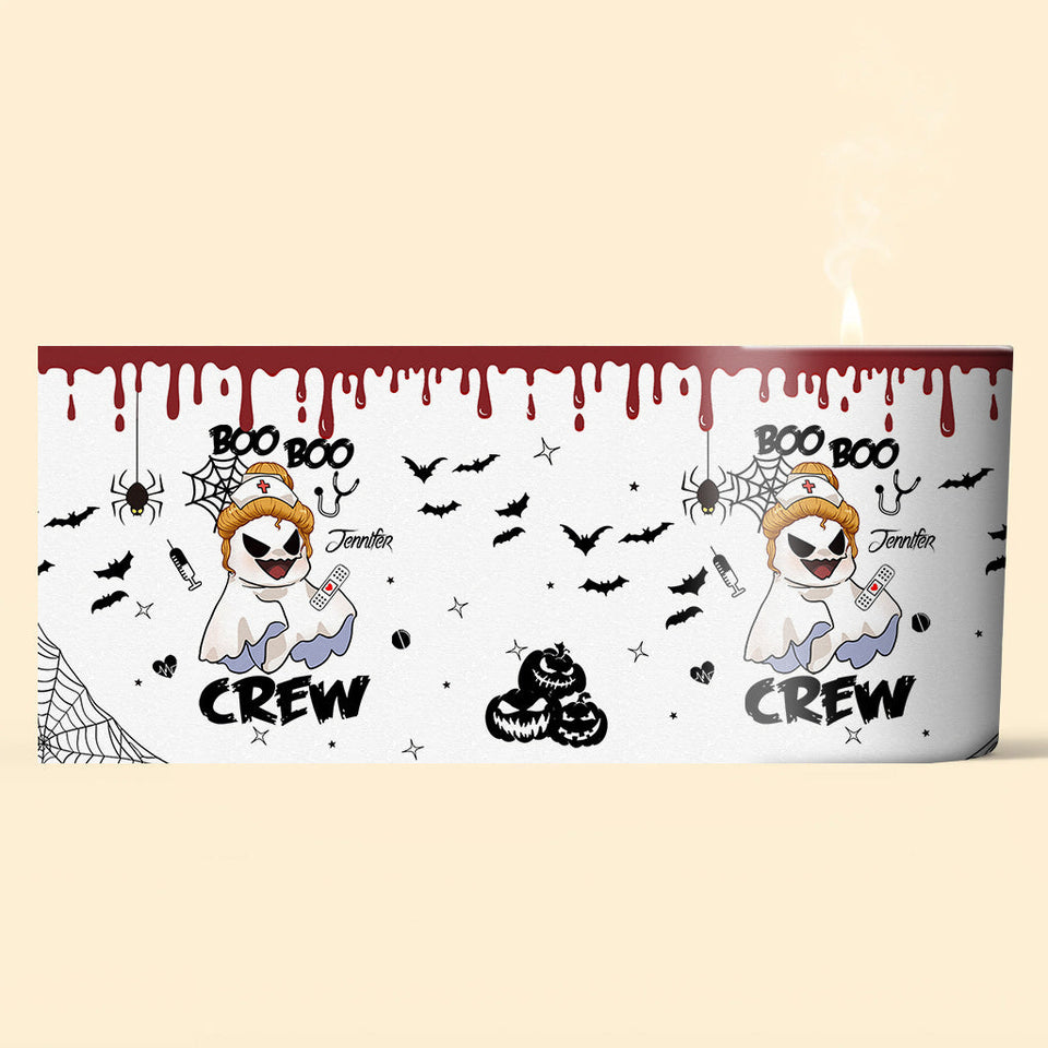 Boo Boo Crew - Personalized Nurse Candle With Wooden Lid