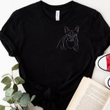 Custom Line Art - Personalized Dog Embroidered T-shirt