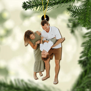 Custom Family Photo Mother And Daughter - Personalized Mother Ornament
