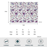 Custom Name Purple Flowers - Personalized Bestie Blanket