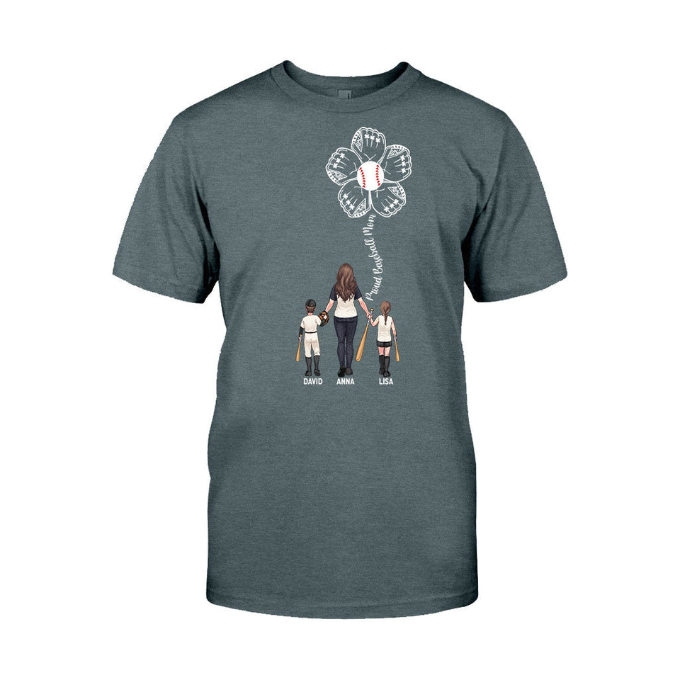 Proud Baseball Mom - Personalized Baseball T-shirt And Hoodie