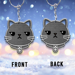 Cute Cat - Personalized Cat Keychain