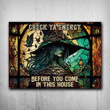 Check Ya Energy - Personalized Witch Rectangle Metal Sign