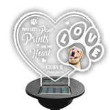 You Left Paw Print On Our Heart - Personalized Dog Garden Solar Light