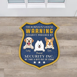 Security Provided - Personalized Dog Shaped Doormat