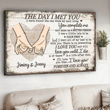 The Day I Met You - Personalized Couple Canvas And Poster