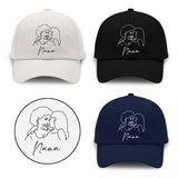 Custom Photo - Personalized Grandma Embroidered Classic Cap