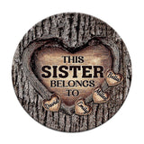 Dad's Heart - Gift for dad, grandma, grandpa, mom, uncle, aunt, brother, sister - Personalized Round Wood Sign
