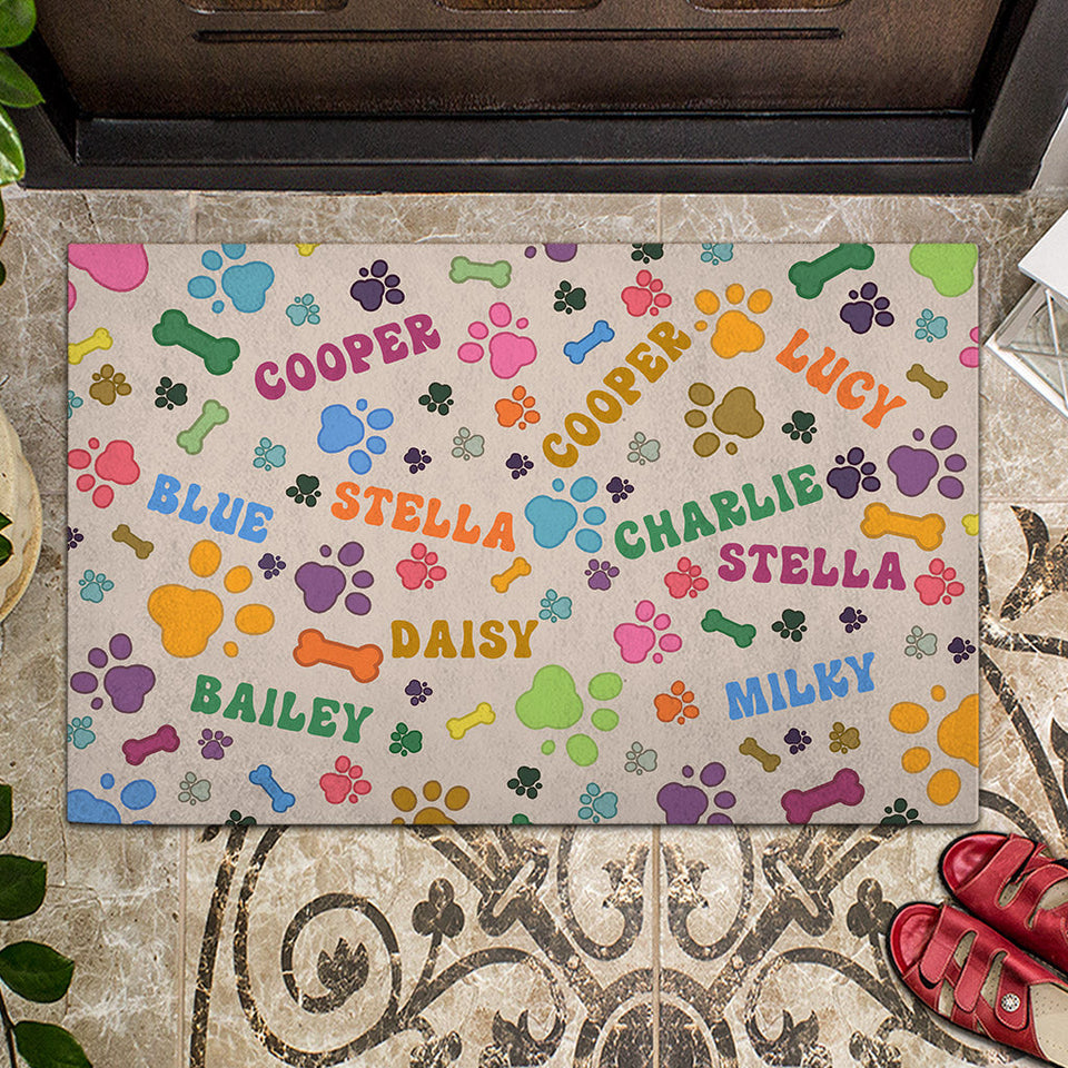 Dog Bones and Paws - Personalized Dog Doormat