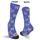Custom Face Party Pattern - Personalized Cat Socks
