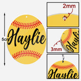 Love Baseball - Personalized Softball Keychain