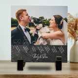 Our Story So Far - Personalized Husband And Wife Square Shaped Stone