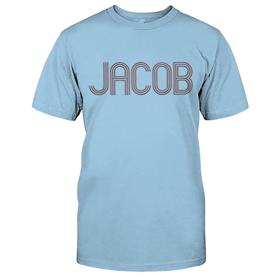 Custom Name - Personalized Step Dad Embroidered T-shirt